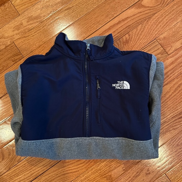 Men's North Face Navy Blue & Gray Denali Jacket (Large) - Picture 4 of 4